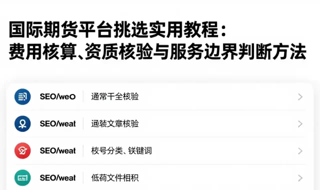 国际期货平台挑选实用教程：费用核算、资质核验与服务边界判断方法