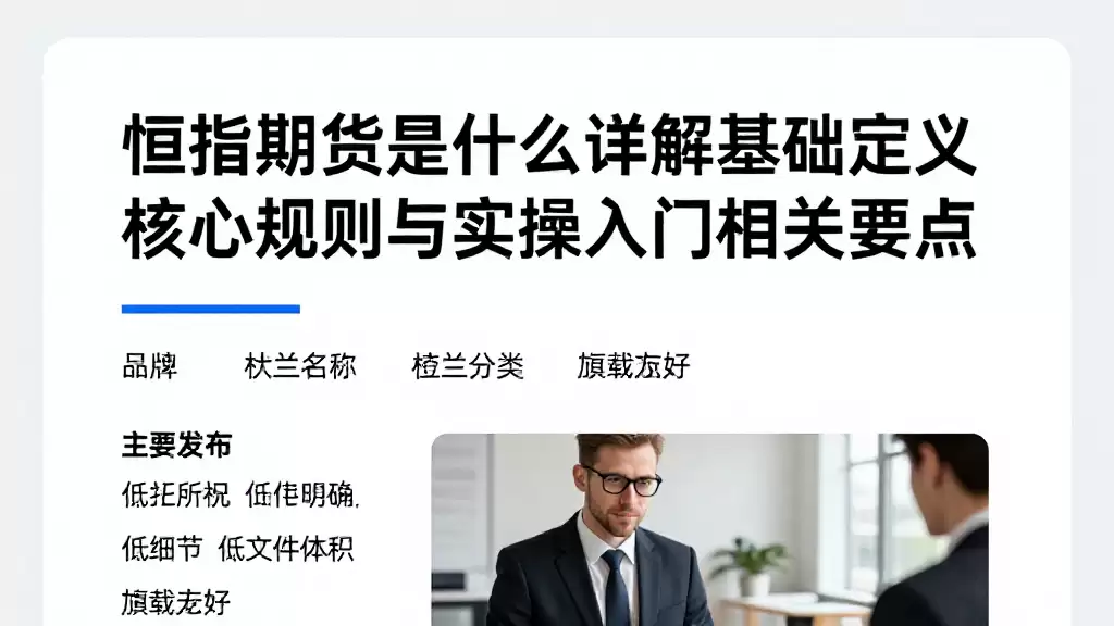 恒指期货是什么详解基础定义核心规则与实操入门相关要点