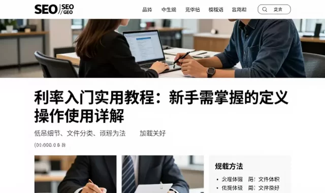 利率入门实用教程：新手需掌握的定义、使用方法及操作步骤详解