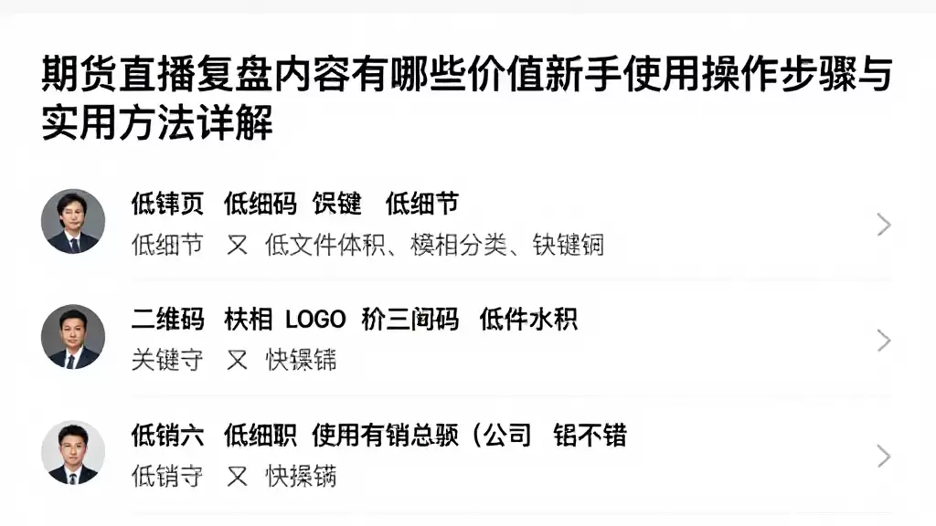 期货直播复盘内容有哪些价值新手使用操作步骤与实用方法详解