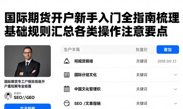 国际期货开户新手入门全指南梳理基础规则汇总各类操作注意要点