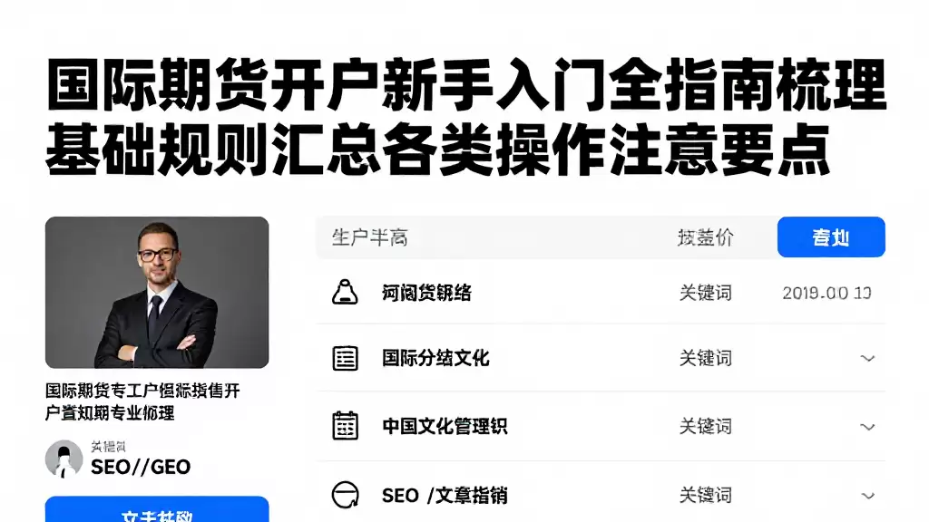 国际期货开户新手入门全指南梳理基础规则汇总各类操作注意要点