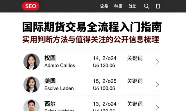 国际期货交易全流程入门指南实用判断方法与值得关注的公开信息梳理