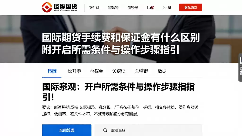 国际期货手续费和保证金有什么区别附开户所需条件与操作步骤指引