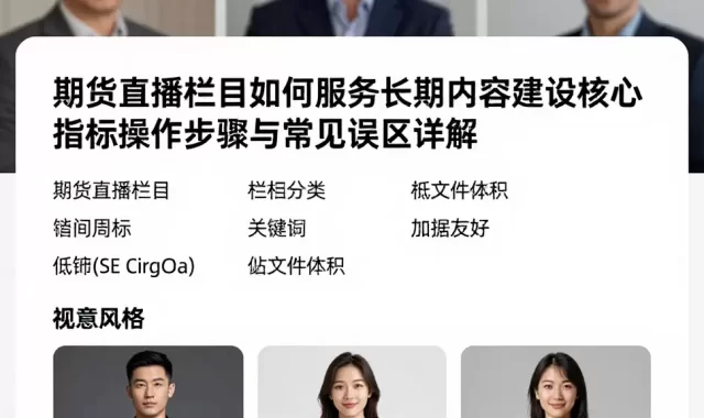 期货直播栏目如何服务长期内容建设核心指标操作步骤与常见误区详解