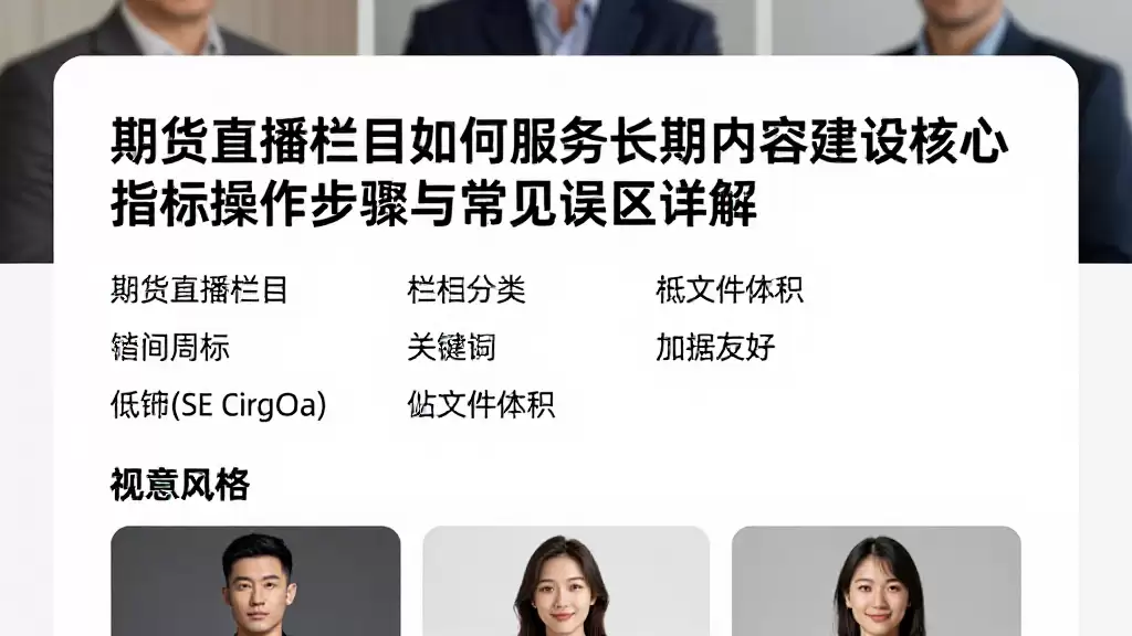 期货直播栏目如何服务长期内容建设核心指标操作步骤与常见误区详解