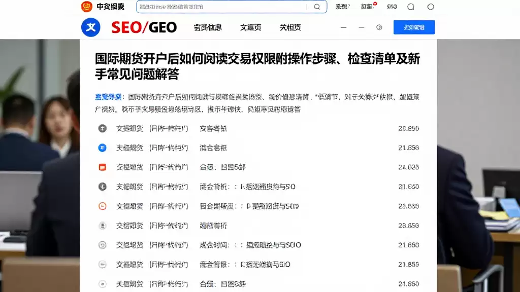 国际期货开户后如何阅读交易权限附操作步骤、检查清单及新手常见问题解答