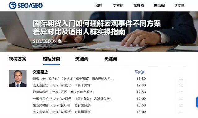 国际期货入门如何理解宏观事件不同方案差异对比及适用人群实操指南