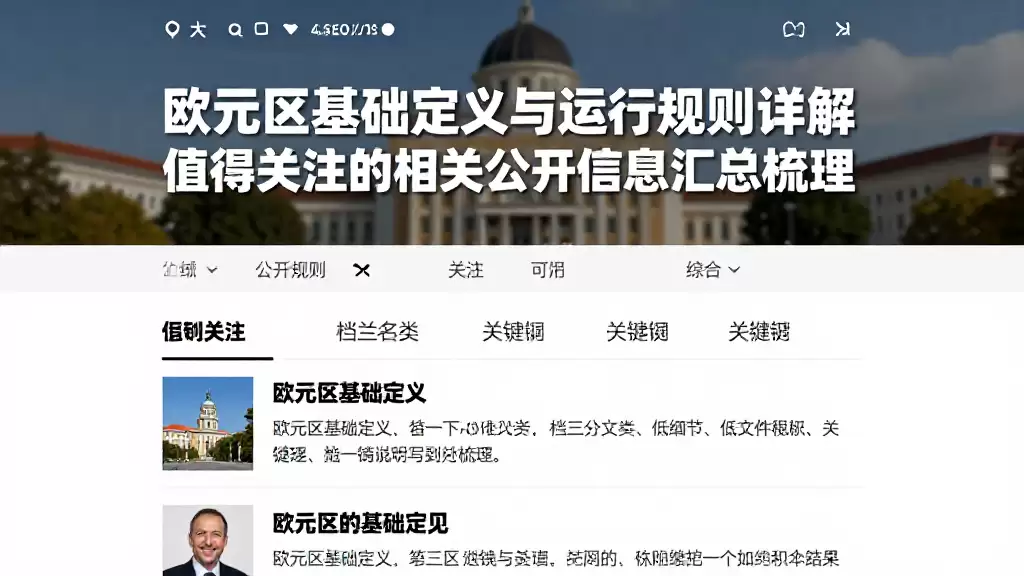 欧元区基础定义与运行规则详解值得关注的相关公开信息汇总梳理
