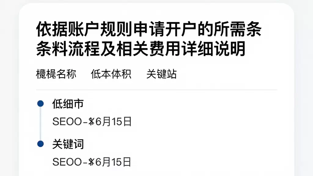 依据账户规则申请开户的所需条件资料流程及相关费用详细说明
