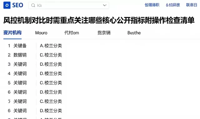 风控机制对比时需重点关注哪些核心公开指标附操作检查清单