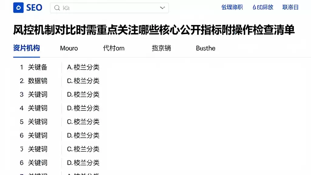 风控机制对比时需重点关注哪些核心公开指标附操作检查清单