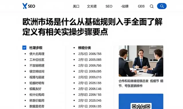 欧洲市场是什么从基础规则入手全面了解定义及相关实操步骤要点
