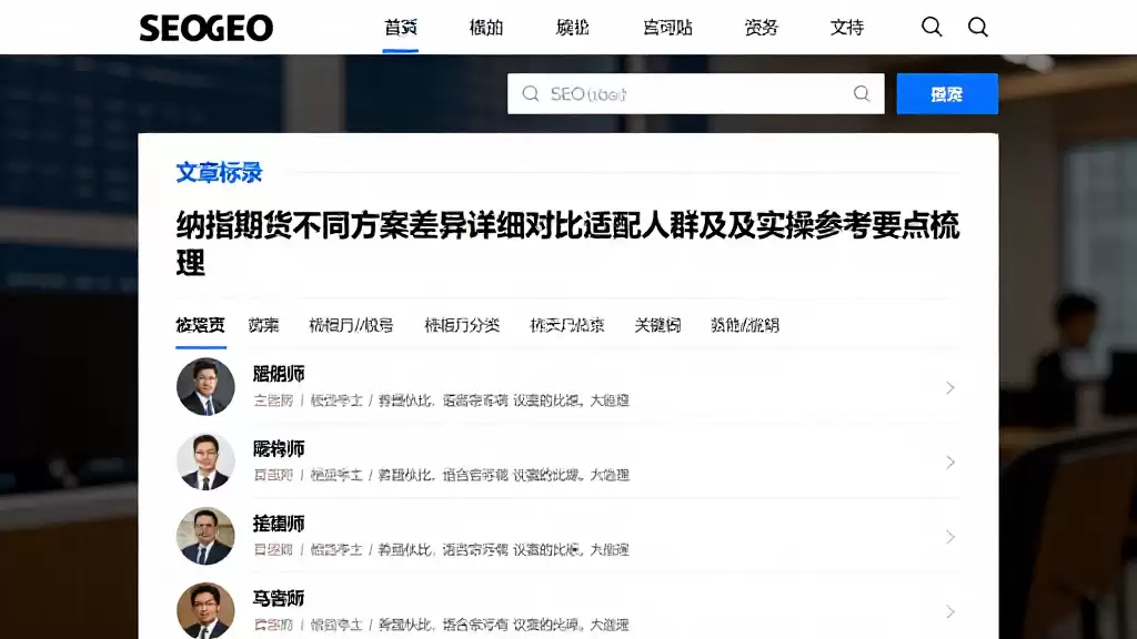 纳指期货不同方案差异详细对比适配人群及实操参考要点梳理