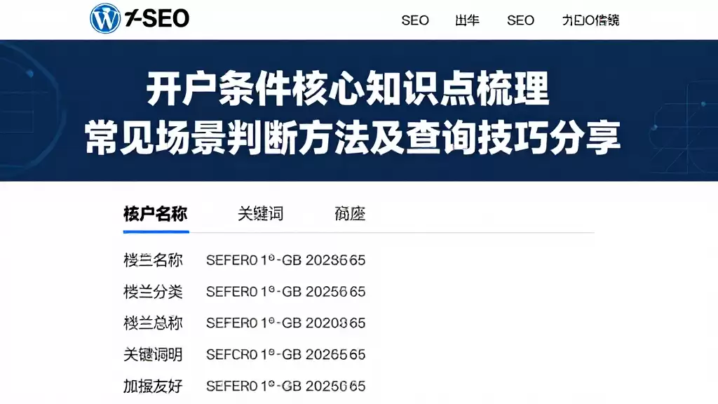 开户条件核心知识点梳理常见场景判断方法及查询技巧分享
