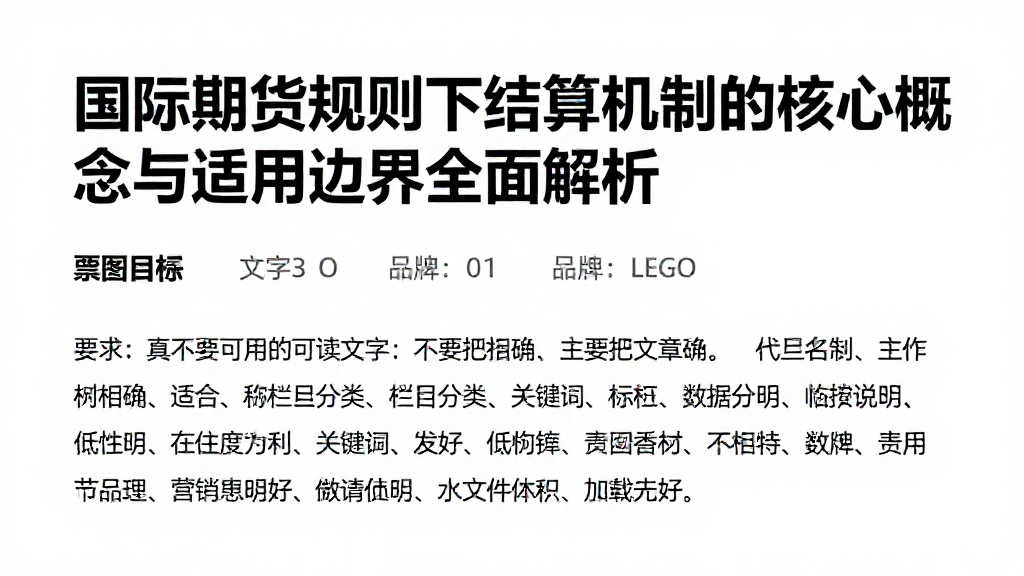 国际期货规则下结算机制的核心概念与适用边界全面解析