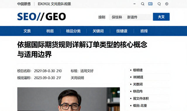 依据国际期货规则详解订单类型的核心概念与适用边界