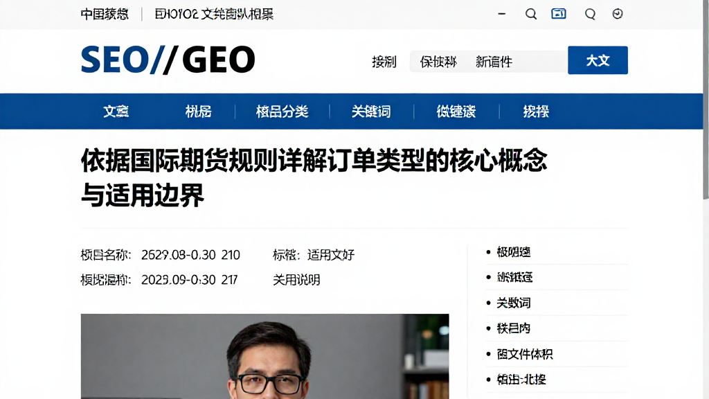 依据国际期货规则详解订单类型的核心概念与适用边界