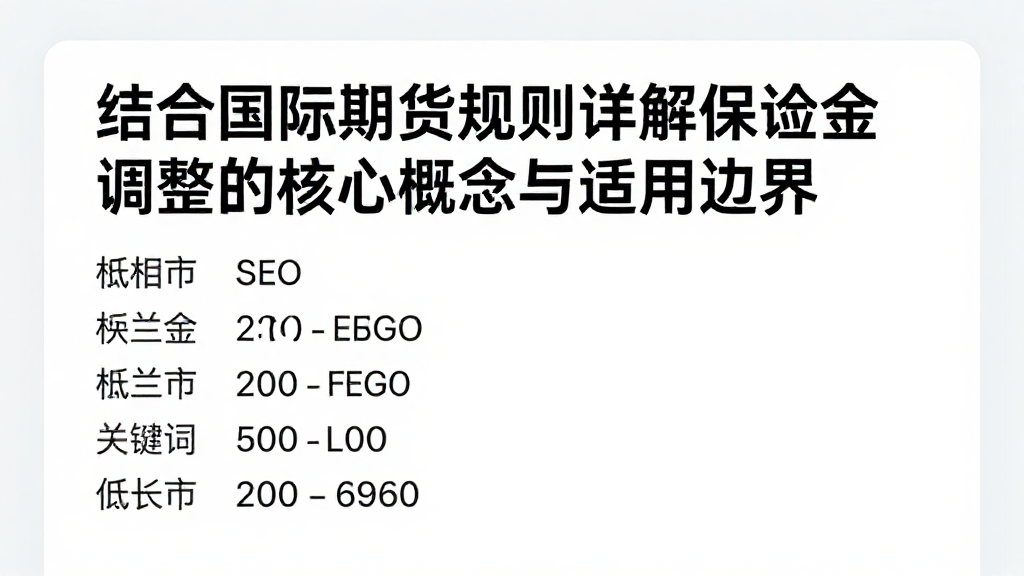 结合国际期货规则详解保证金调整的核心概念与适用边界
