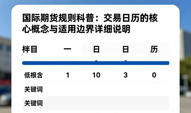国际期货规则科普：交易日历的核心概念与适用边界详细说明