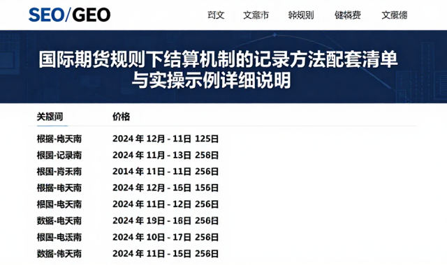 国际期货规则下结算机制的记录方法配套清单与实操示例详细说明