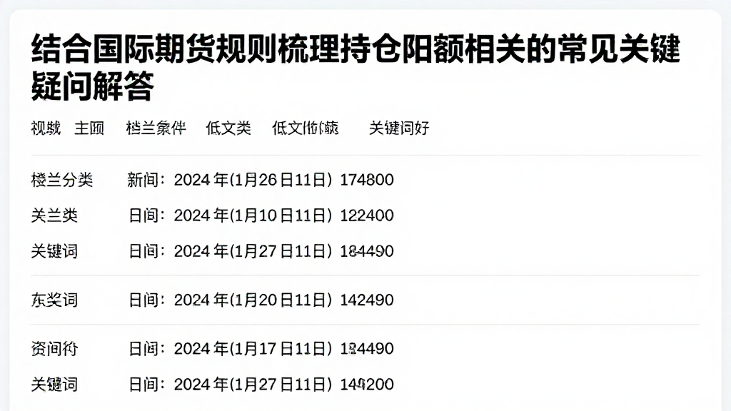 结合国际期货规则梳理持仓限额相关的常见关键疑问解答