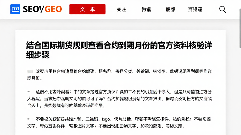 结合国际期货规则查看合约到期月份的官方资料核验详细步骤