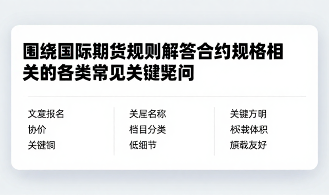 围绕国际期货规则解答合约规格相关的各类常见关键疑问