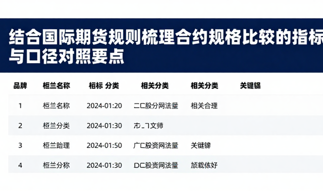 结合国际期货规则梳理合约规格比较的指标与口径对照要点