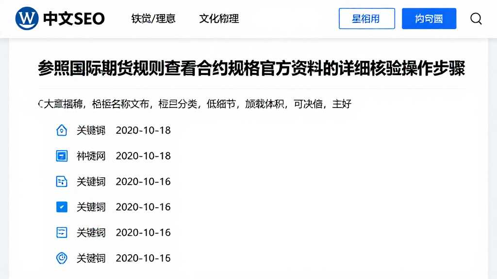 参照国际期货规则查看合约规格官方资料的详细核验操作步骤