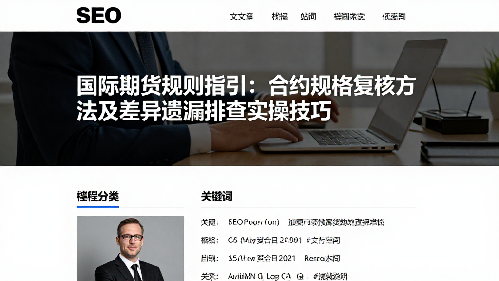 国际期货规则指引：合约规格复核方法及差异遗漏排查实操技巧