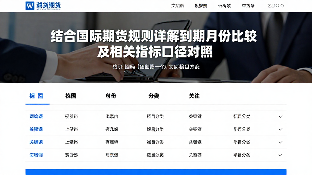 结合国际期货规则详解到期月份比较方法及相关指标口径对照