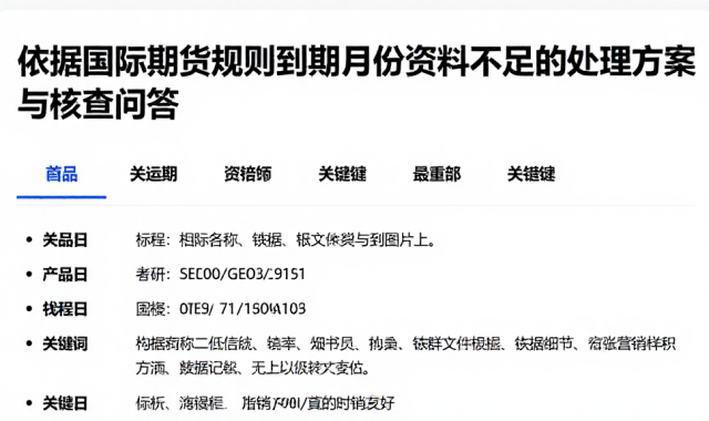 依据国际期货规则到期月份资料不足的处理方案与核查问答