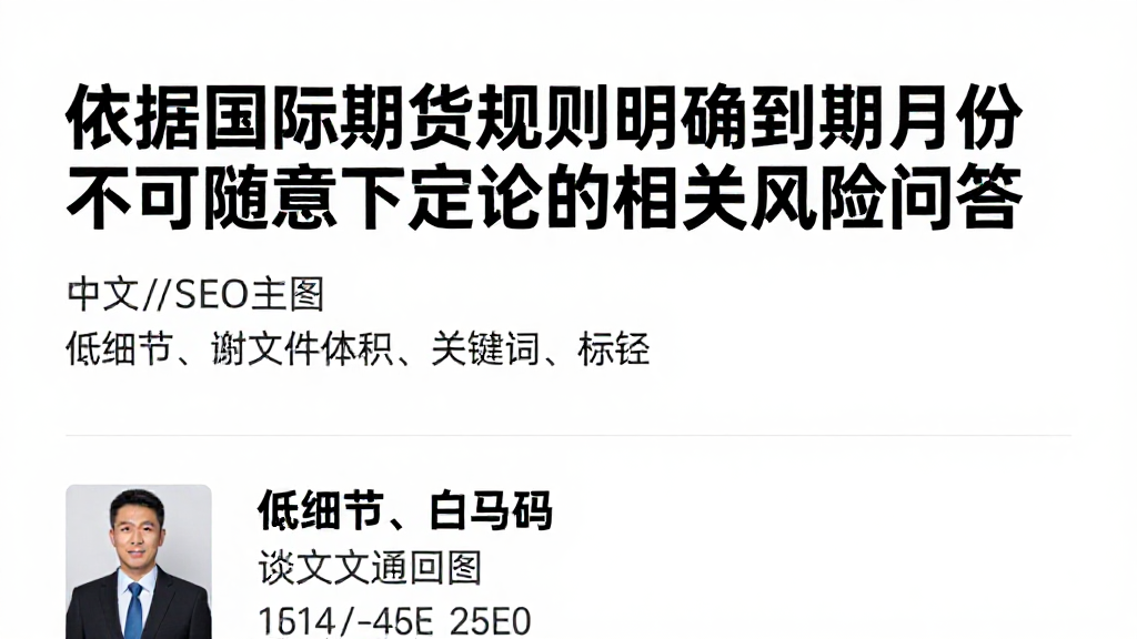 依据国际期货规则明确到期月份不可随意下定论的相关风险问答