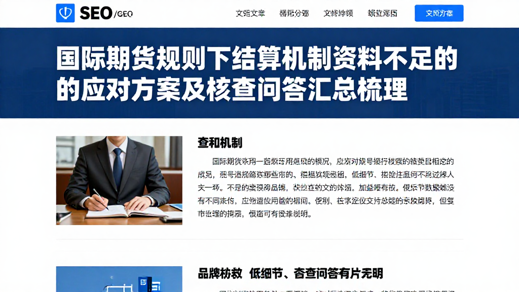 国际期货规则下结算机制资料不足的应对方案及核查问答汇总梳理