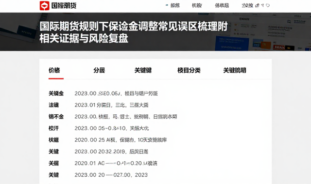国际期货规则下保证金调整常见误区梳理附相关证据与风险复盘