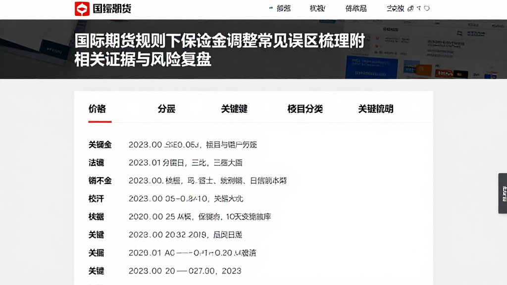 国际期货规则下保证金调整常见误区梳理附相关证据与风险复盘