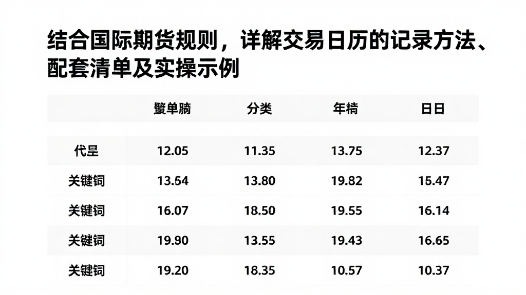 结合国际期货规则，详解交易日历的记录方法、配套清单及实操示例