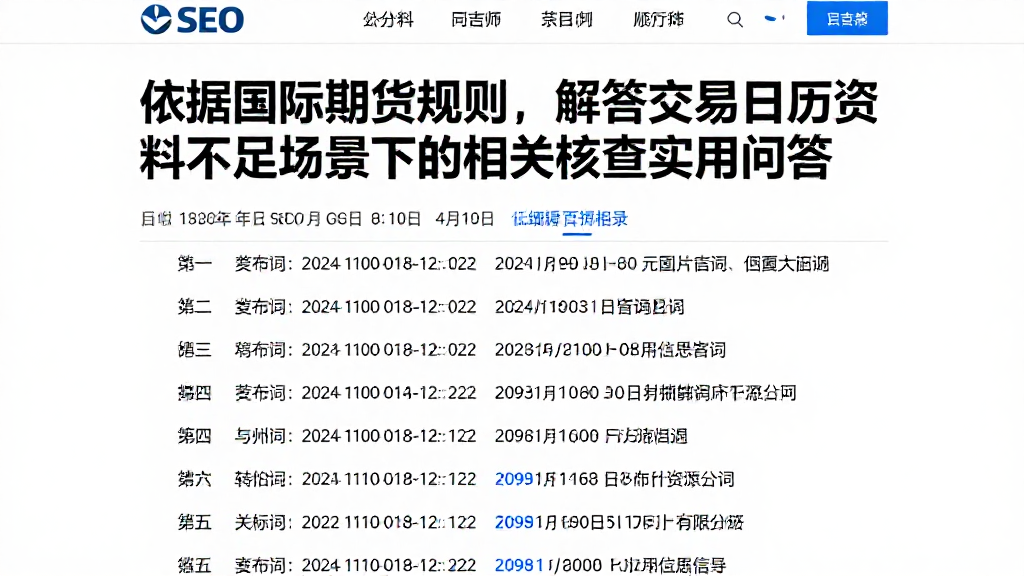 依据国际期货规则，解答交易日历资料不足场景下的相关核查实用问答