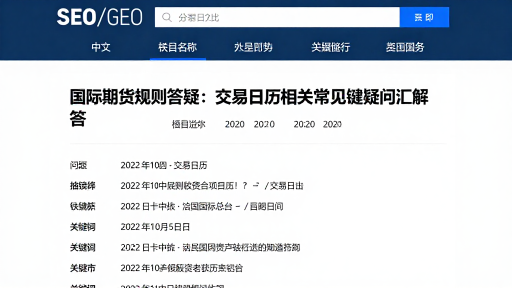 国际期货规则答疑：交易日历相关常见问题及关键疑问汇总解答