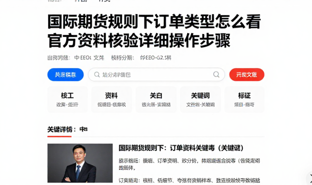 国际期货规则下订单类型怎么看官方资料核验详细操作步骤