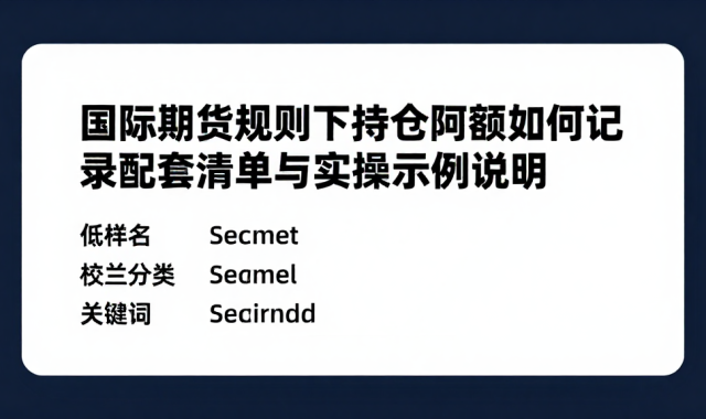 国际期货规则下持仓限额如何记录配套清单与实操示例说明