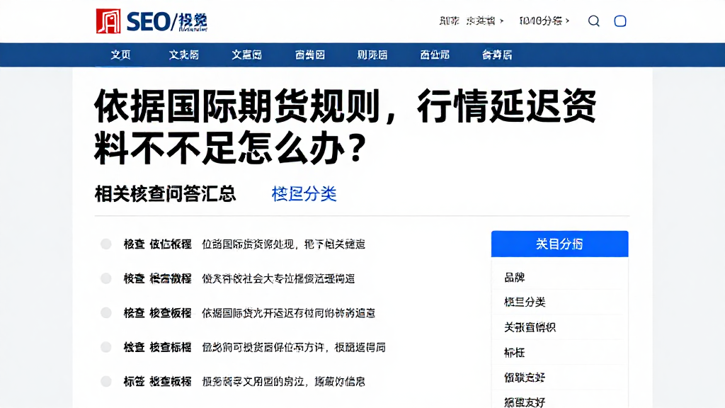依据国际期货规则，行情延迟资料不足怎么办？相关核查问答汇总