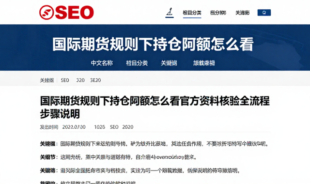 国际期货规则下持仓限额怎么看官方资料核验全流程步骤说明