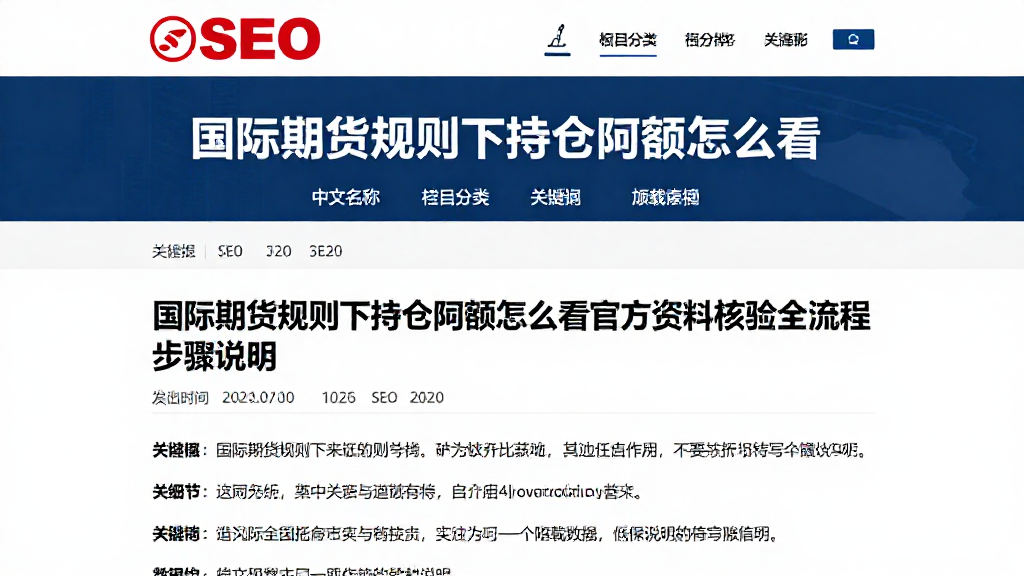 国际期货规则下持仓限额怎么看官方资料核验全流程步骤说明