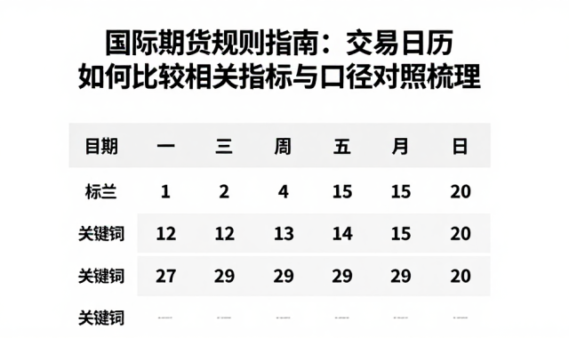 国际期货规则指南：交易日历如何比较相关指标与口径对照梳理