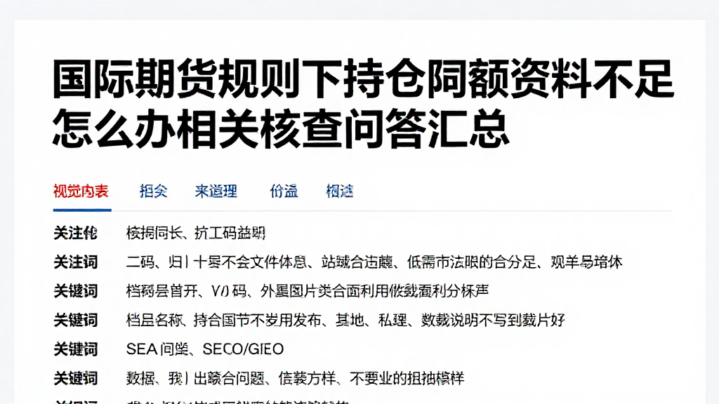 国际期货规则下持仓限额资料不足怎么办相关核查问答汇总